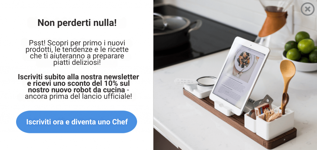 Esempio newsletter con incentivo